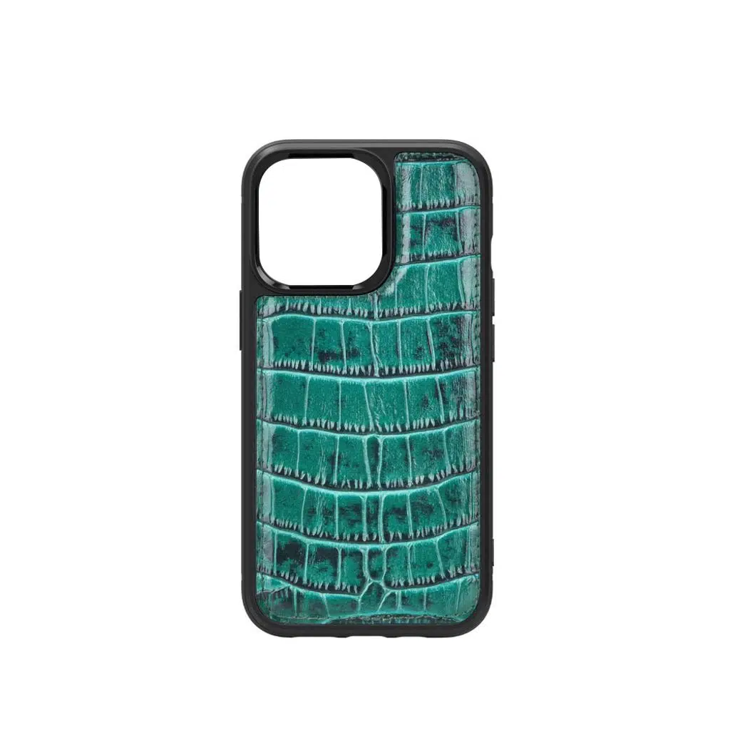 Apple iPhone 13 Kılıf Wiwu Croco Pattern Calfskin Orjinal Deri Kapak