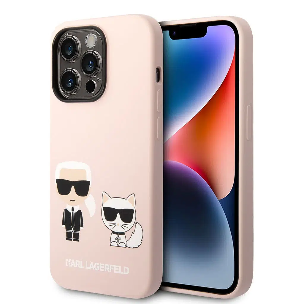 Apple iPhone 14 Pro Max Kılıf Karl Lagerfeld M-safe Şarj Özellikli Silikon K&C Dizayn Kapak