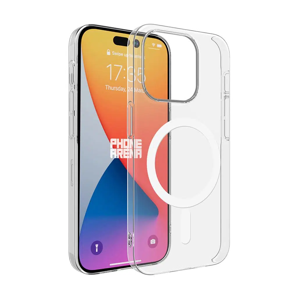 iPhone 15 Pro İnce Kılıf Kamera Korumalı M-Safe Şarj Özellikli Şeffaf Zore London Silikon Kapak