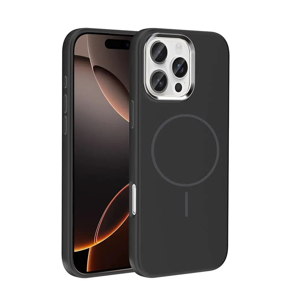 iPhone 16 Pro Max Mat Kaymaz Kılıf Kablosuz Şarj Özellikli Metal Kamera Çerçeveli Zore Edi Silikon Kapak