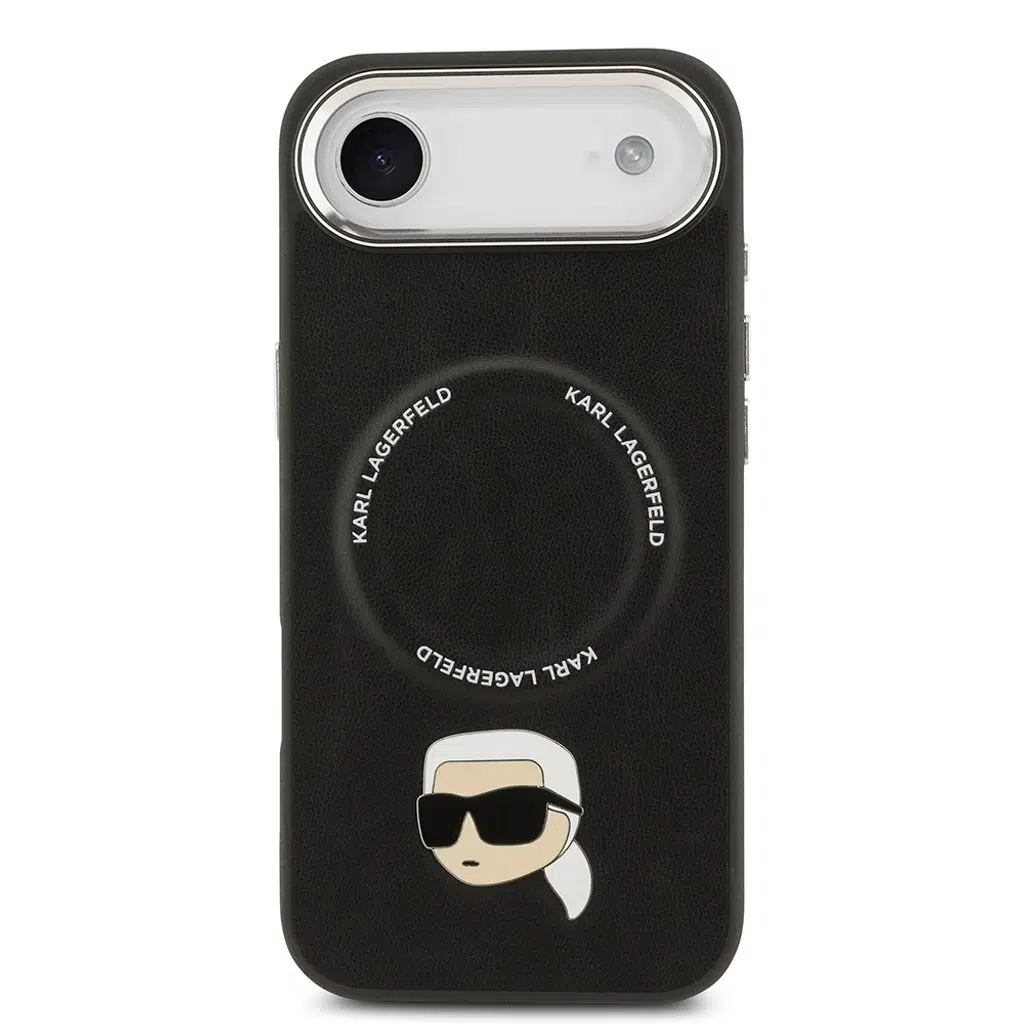 iPhone 17 Magsafe Uyumlu Buton Design Karl PU Deri Kılıf