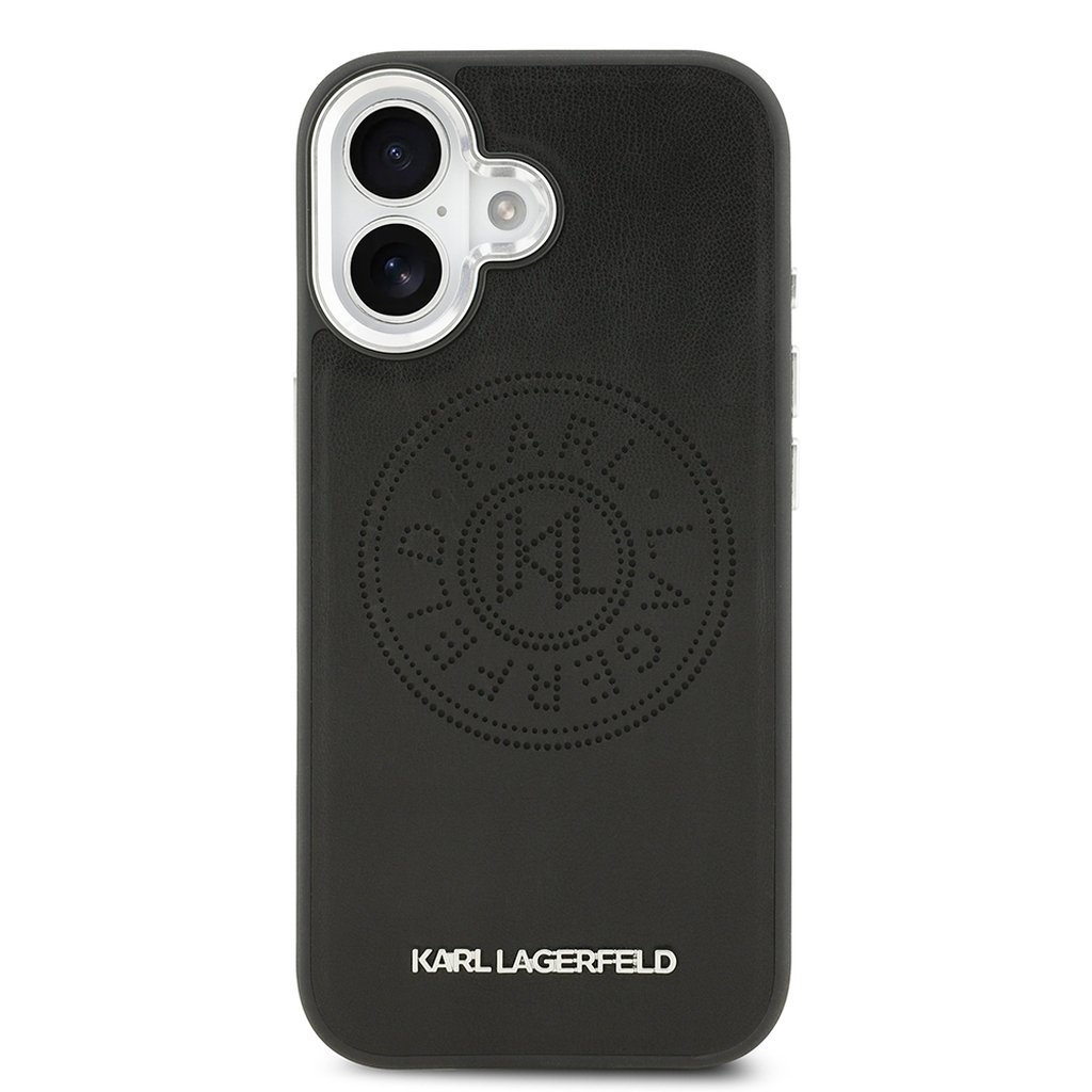 iPhone 17 Magsafe Uyumlu Delikli Tasarım Metal Logotype PU Deri Kılıf