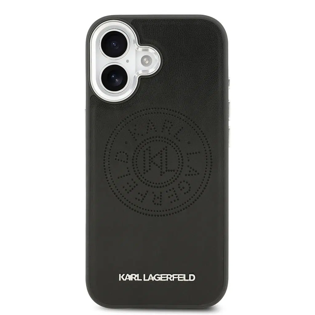 iPhone 17 Magsafe Uyumlu Delikli Tasarım Metal Logotype PU Deri Kılıf