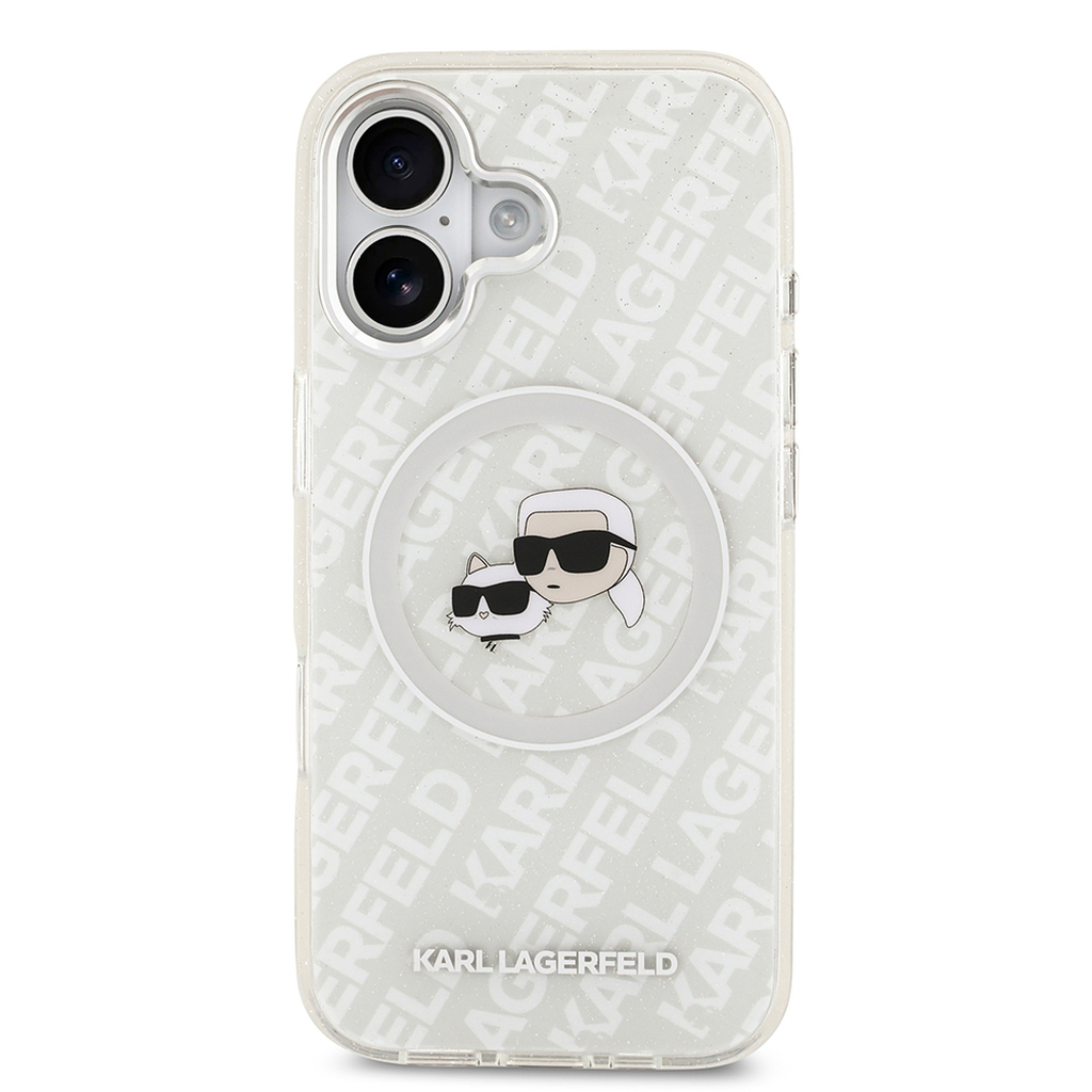 Simli Karl & Choupette iPhone 17 Sparkling Heads Kılıf