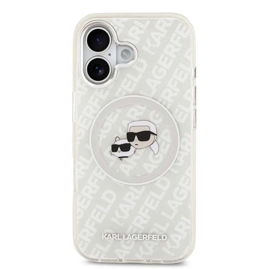Simli Karl & Choupette iPhone 17 Sparkling Heads Kılıf