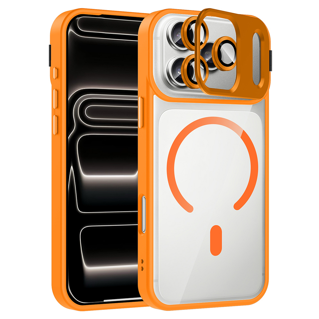 iPhone 17 Pro Max Standlı Kılıf ve Kamera Lens Koruyucu Hediyeli MgSafe Şarj Etr0 Kapak Telefon Kılıfı