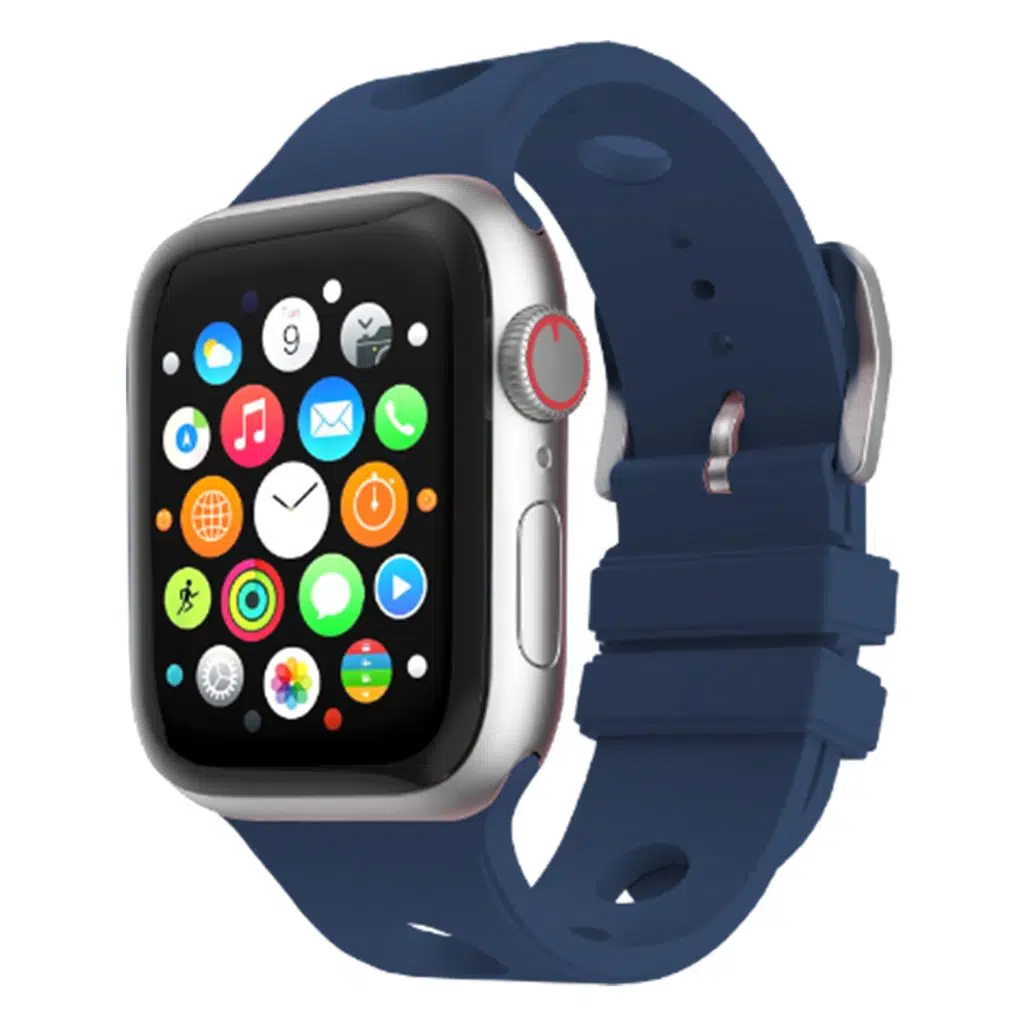 Apple Watch Seri 10-11 (46mm) Kordon 2/3/4/5/6/se/7/8/9 (44-45-49mm) Delikli Tasarım KD-147 Silikon Kordon