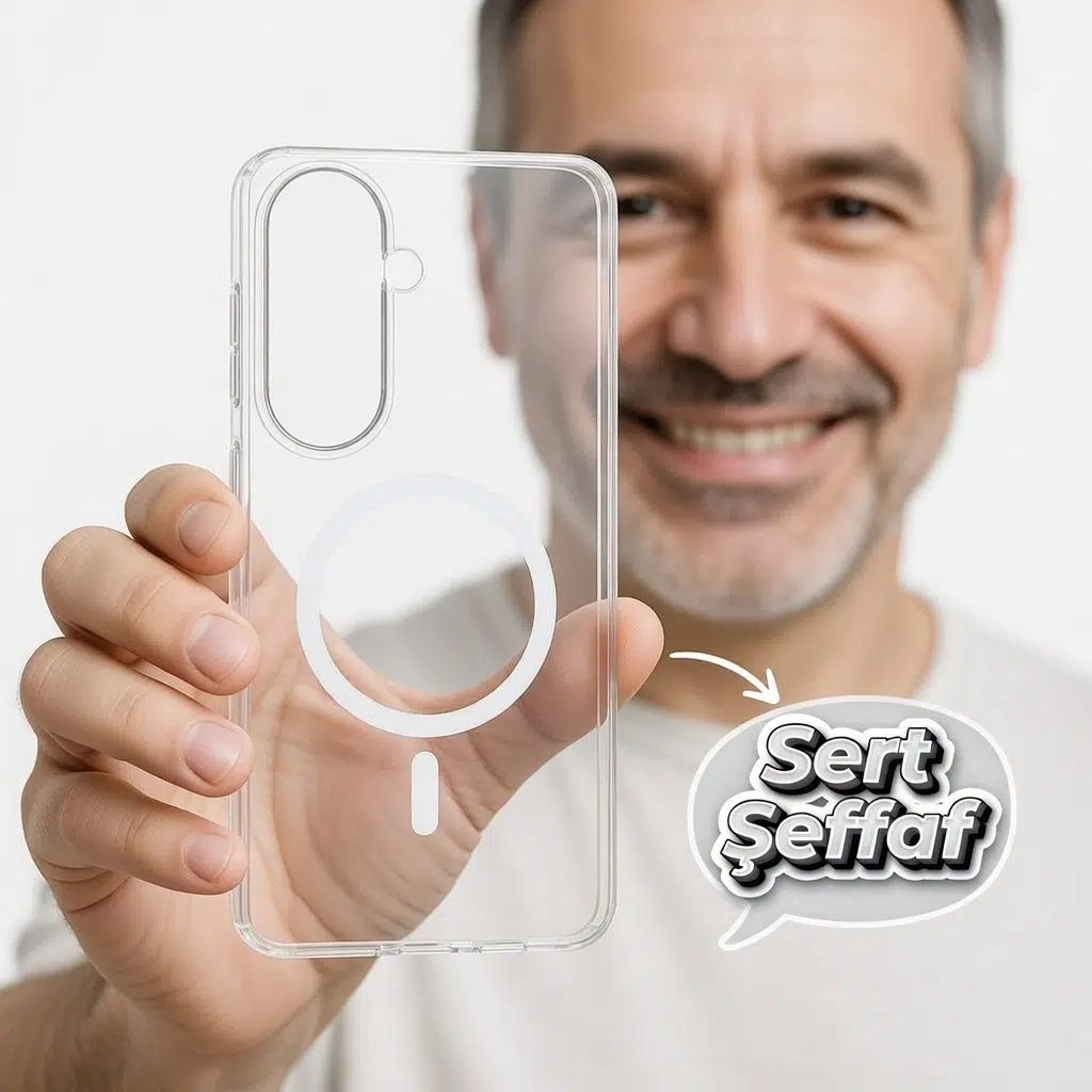 Samsung Galaxy S26 Plus Sert Kılıf Kamera Korumalı Kablosuz Şarj Uyumlu Şeffaf London Sert PC Kapak