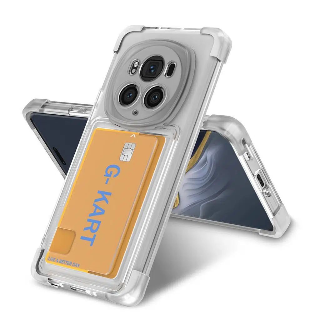 Honor Magic 6 Pro Kılıf Airbag Tasarımlı Şeffaf Kartlıklı G-Kart Kapak