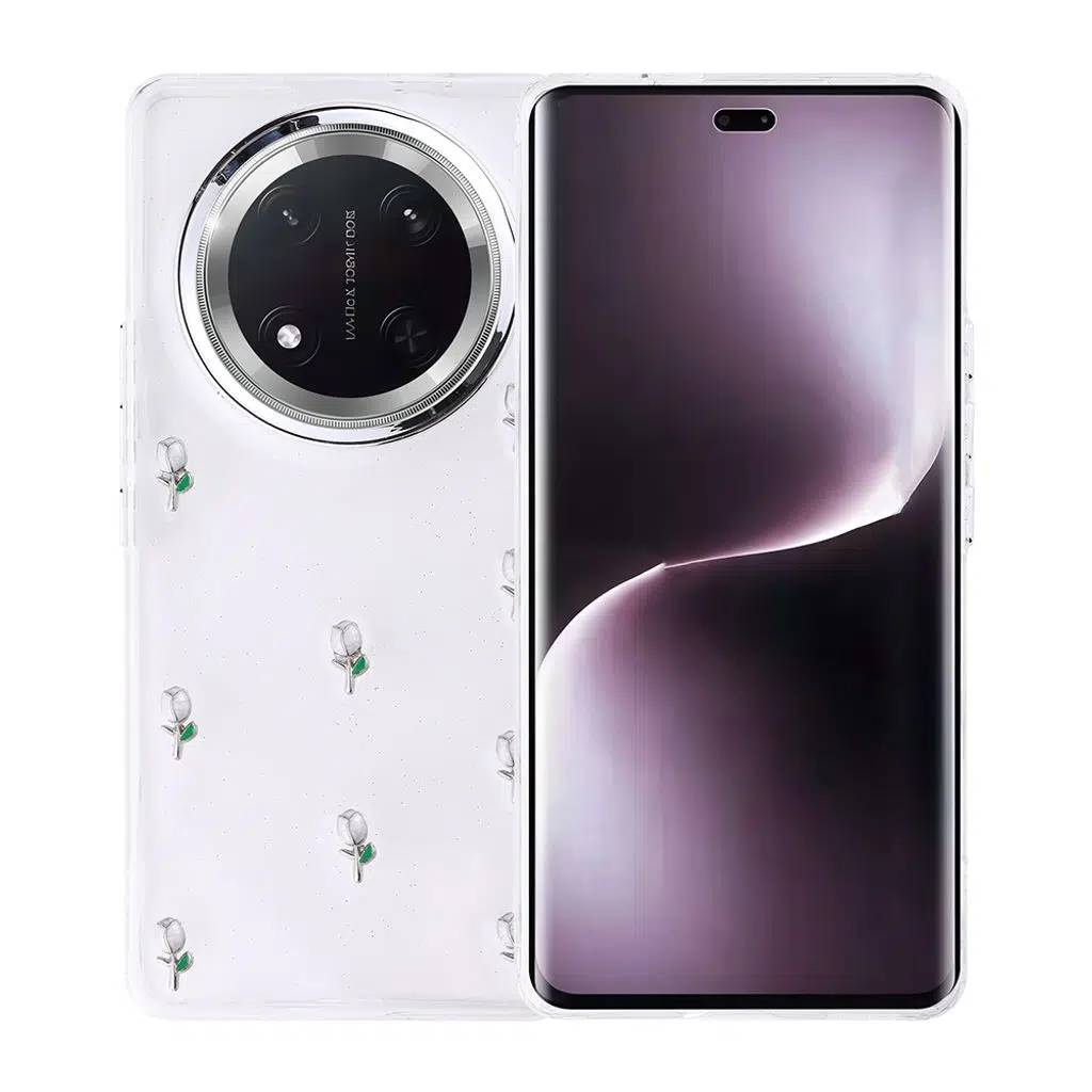 Honor Magic 7 Lite Kılıf Airbag Tasarımlı Simli Şeffaf Kutup Kapak