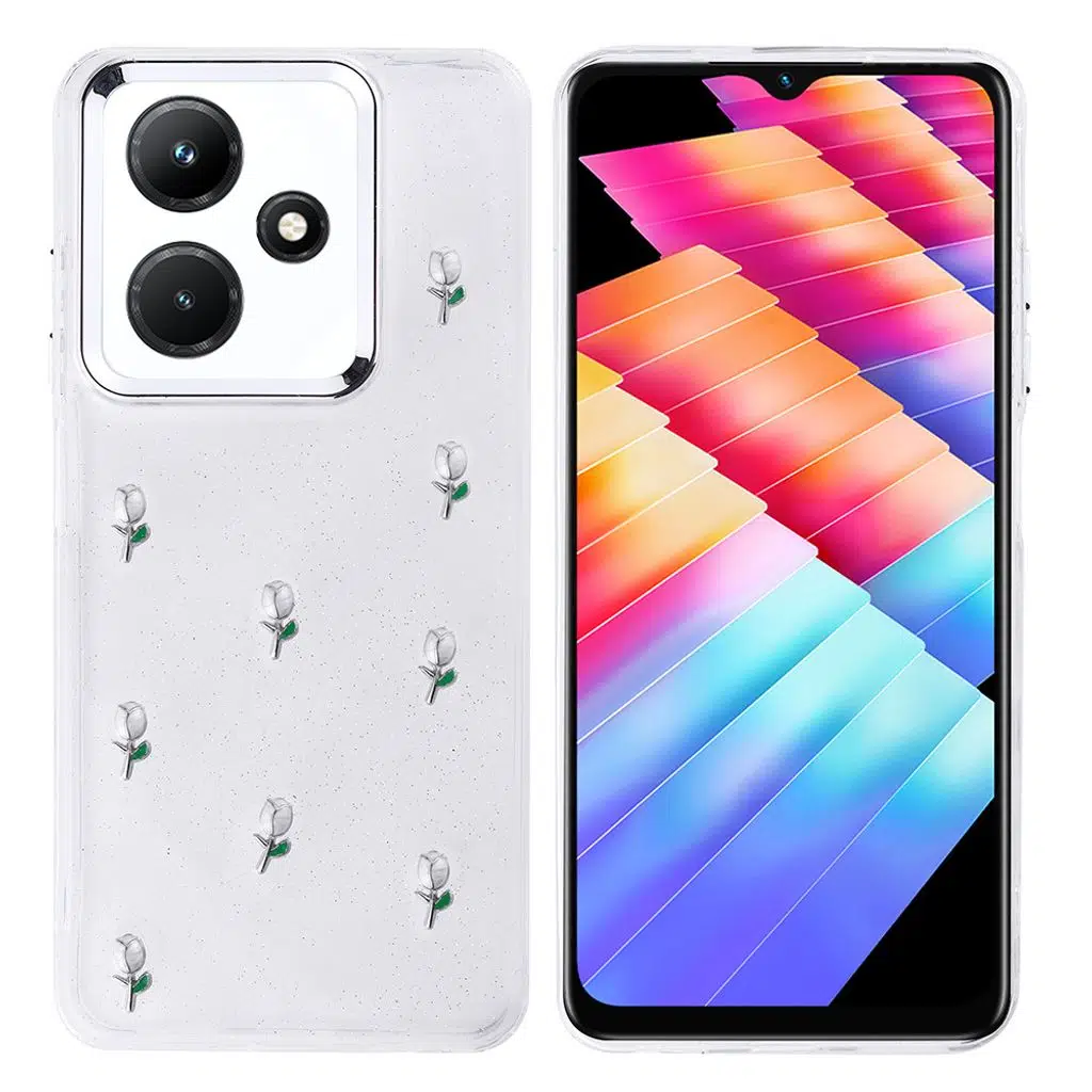 İnfinix Hot 30i Kılıf Airbag Tasarımlı Simli Şeffaf Kutup Kapak