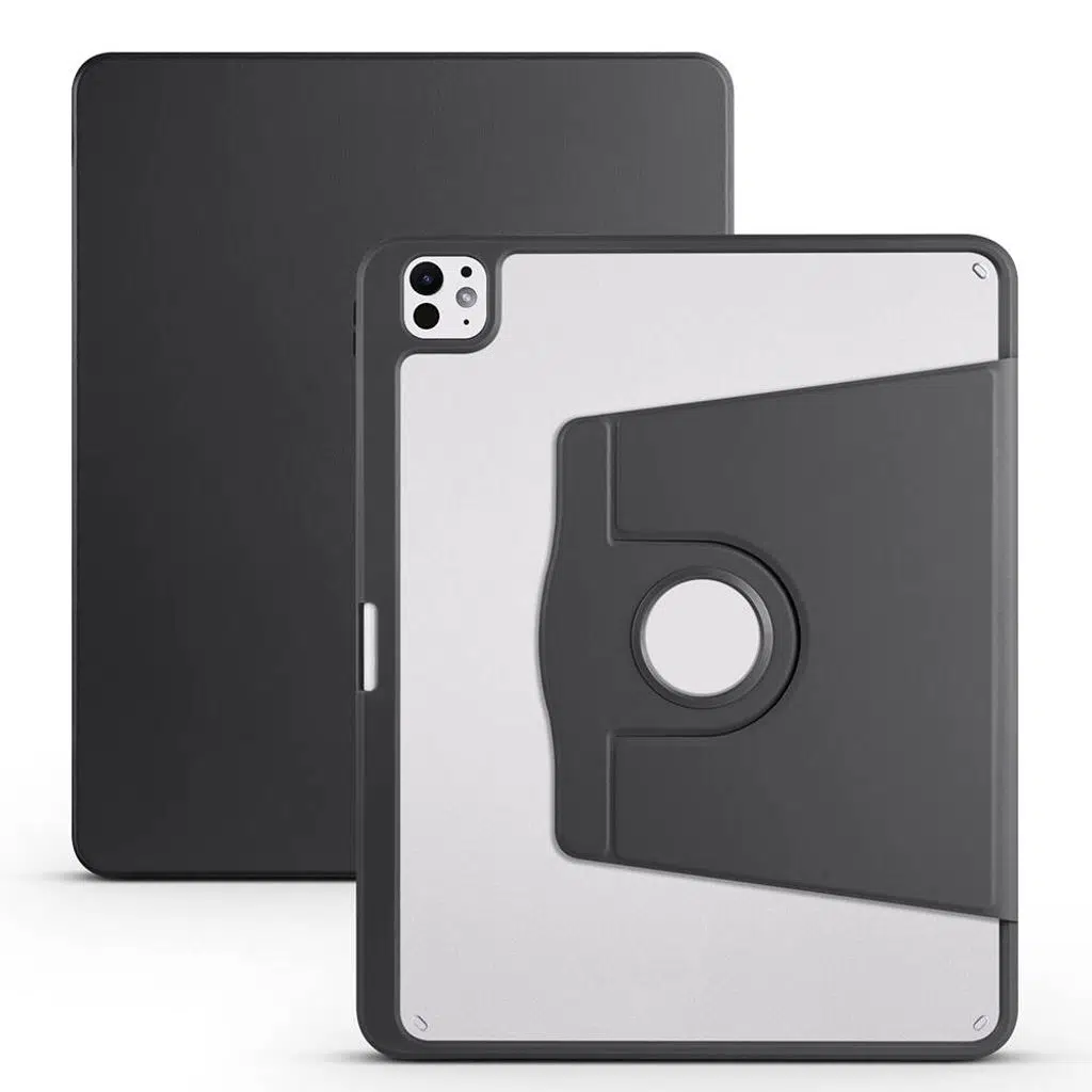 iPad Pro 13 2025 M5 Kılıf Termik Kalem Bölmeli Dönebilen Standlı Kılıf