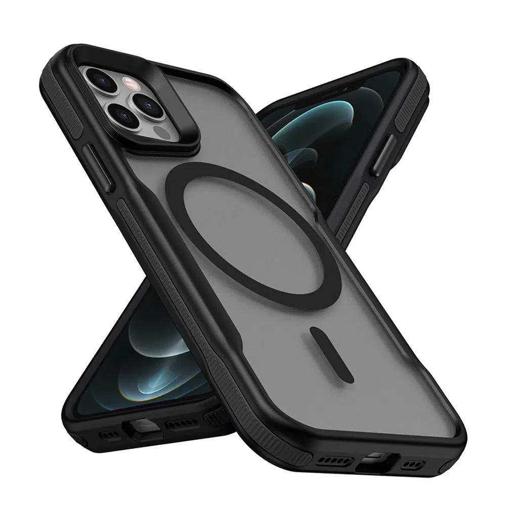 iPhone 11 Pro Max Kılıf M-safe Şarj Özellikli Renkli Kenar Airbag Şeritli Lamer Kapak