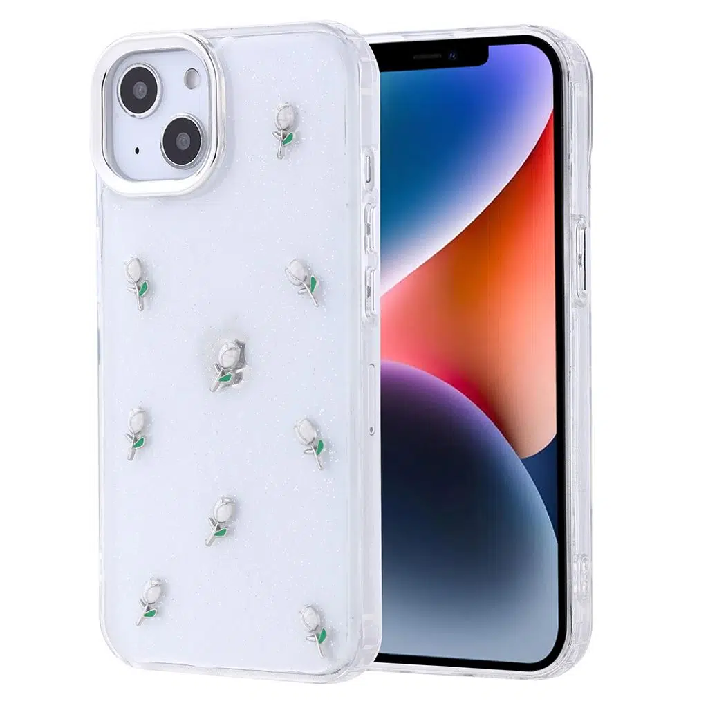 iPhone 13 Kılıf Airbag Tasarımlı Simli Şeffaf Kutup Kapak