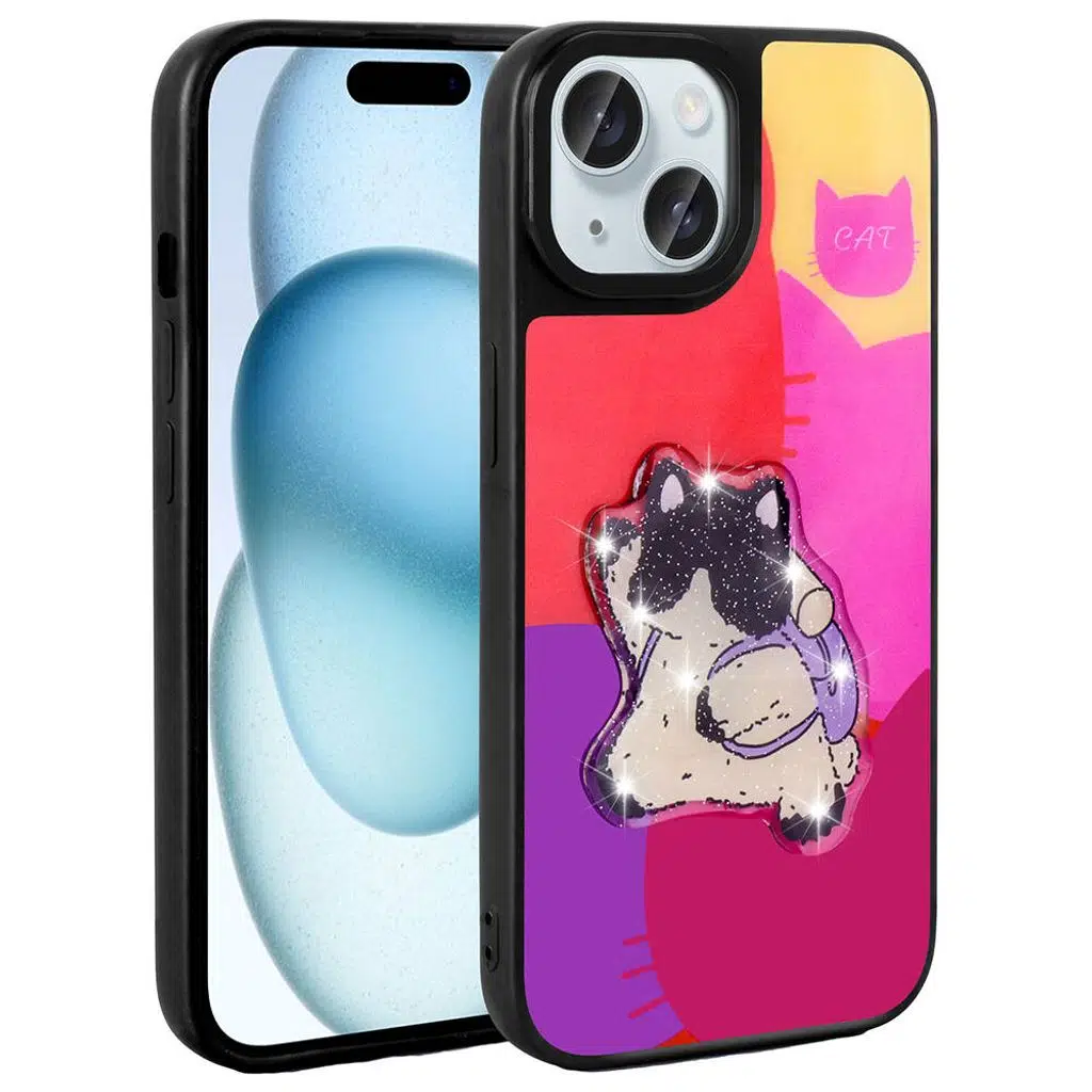 iPhone 13 Kılıf Parlayan Kabartmalı İkonik Figürlü Amas Silikon Kapak