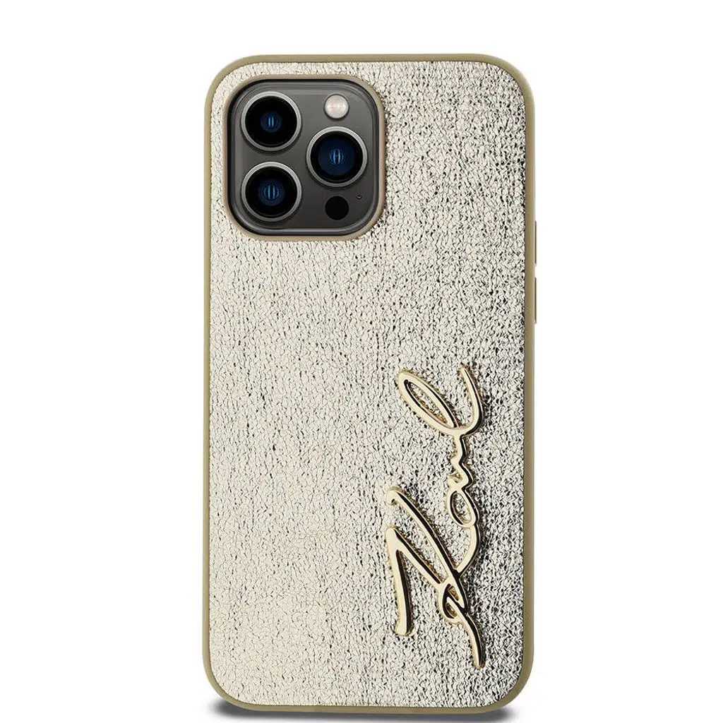 3D Tüylü Arka Yüzey Saffiano Rhinestones iPhone 14 Pro Max KL Scribe Kılıf