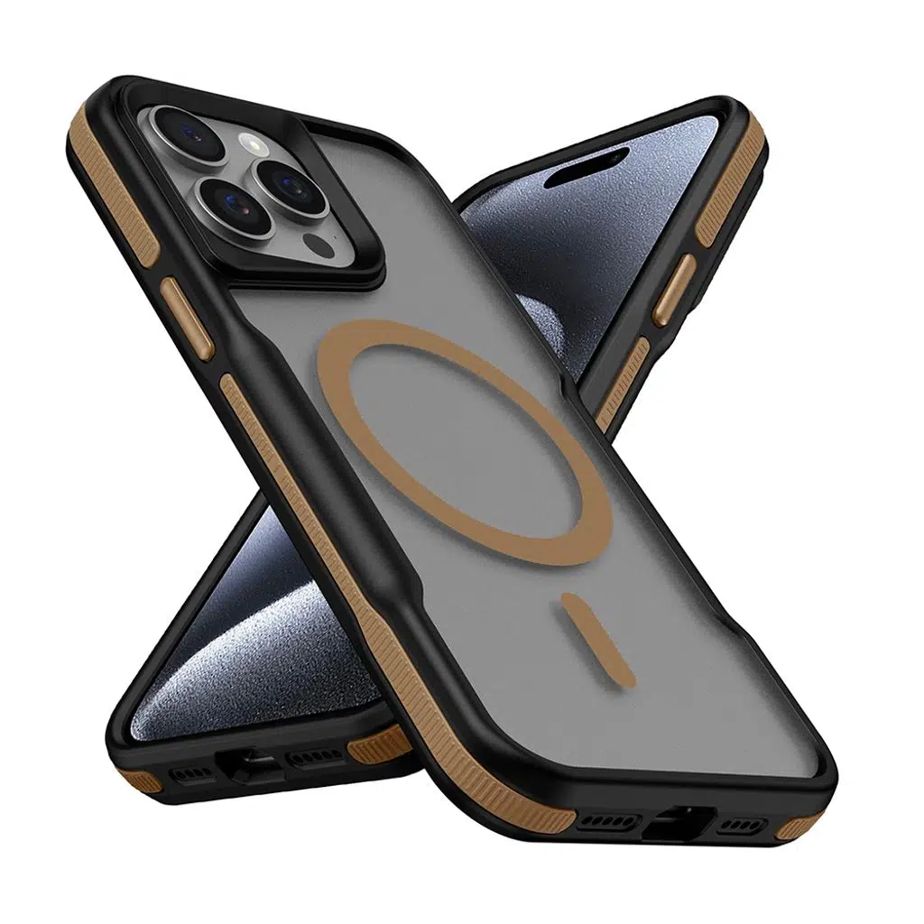 iPhone 14 Pro Max Kılıf M-safe Şarj Özellikli Renkli Kenar Airbag Şeritli Lamer Kapak