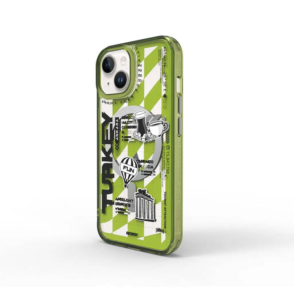 iPhone 15 Kılıf M-safe Şarj Özellikli Desenli Lopard Turkey A Serisi Kapak