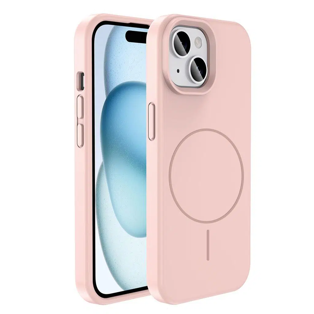 iPhone 15 Kılıf M-safe Şarj Özellikli Sıvı Teknolojili Silinebilir Sert Kivi Kapak