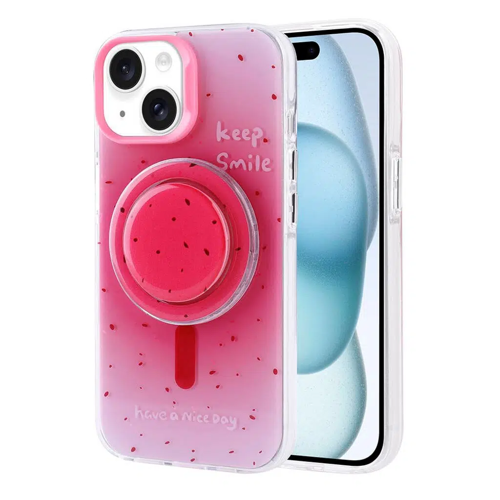 iPhone 15 Kılıf M-safe Şarj Özellikli Tak-Çıkar Pop Soketli Tiktok Kapak