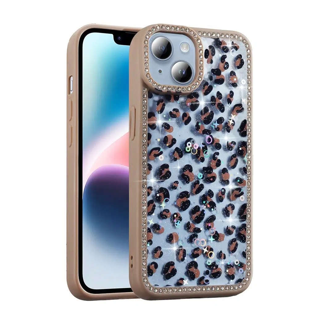 iPhone 15 Kılıf Taşlı ve Simli Tasarım Azra Kapak