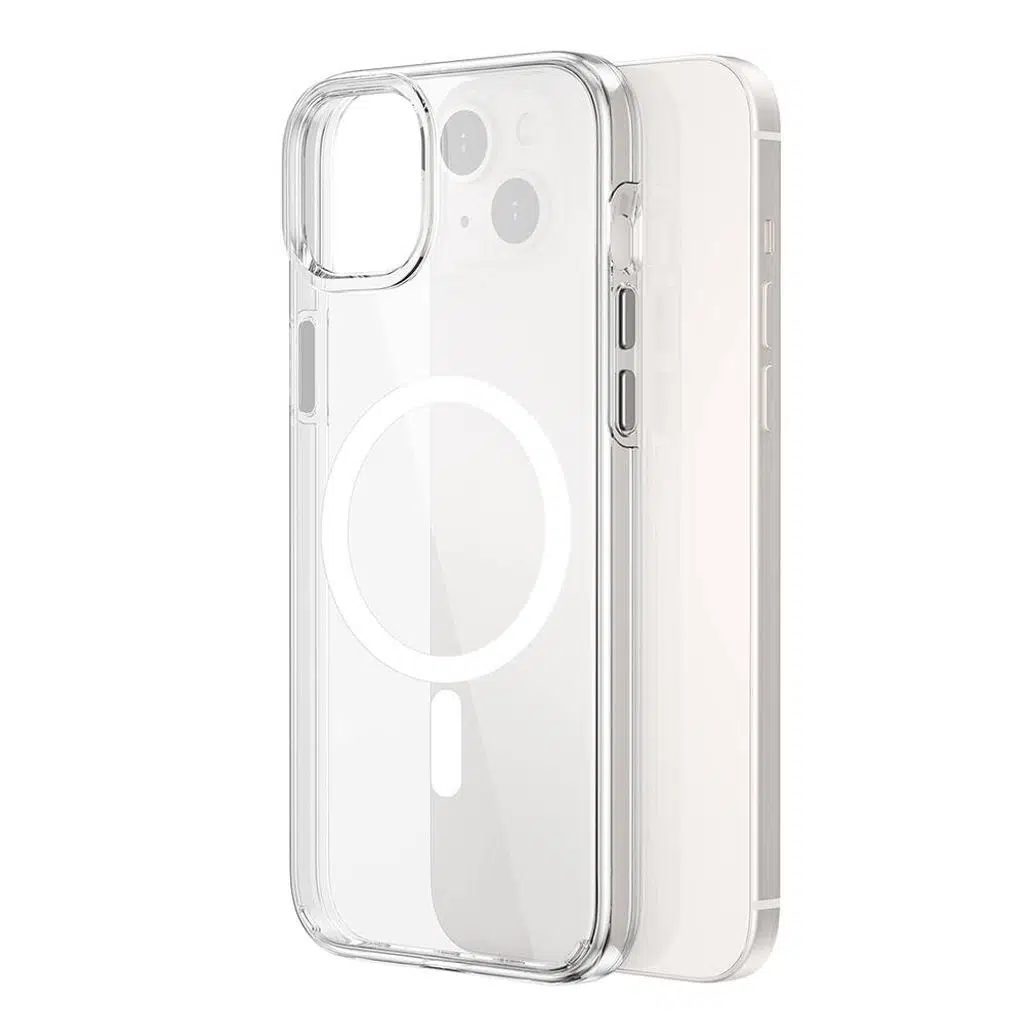 iPhone 15 Plus Kılıf Lopard BC-022 M-safe Şarj Özellikli Şeffaf Transparan Kapak