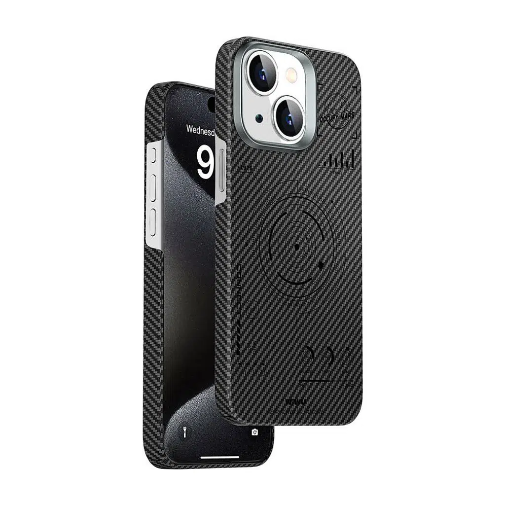 iPhone 15 Plus Kılıf Lopard HHX-016 Karbon Fiber 600D Mars Kevlar Kapak