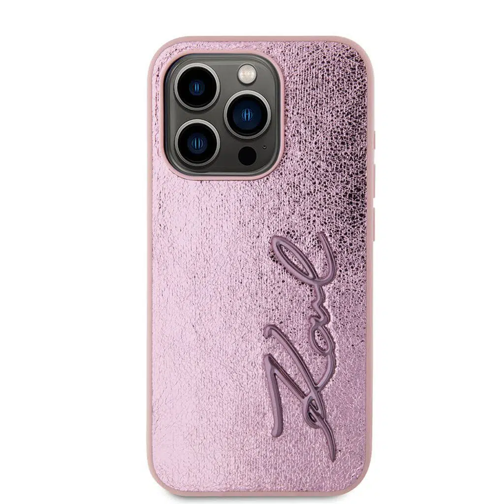 3D Tüylü Arka Yüzey Saffiano Rhinestones iPhone 15 Pro KL Scribe Kılıf