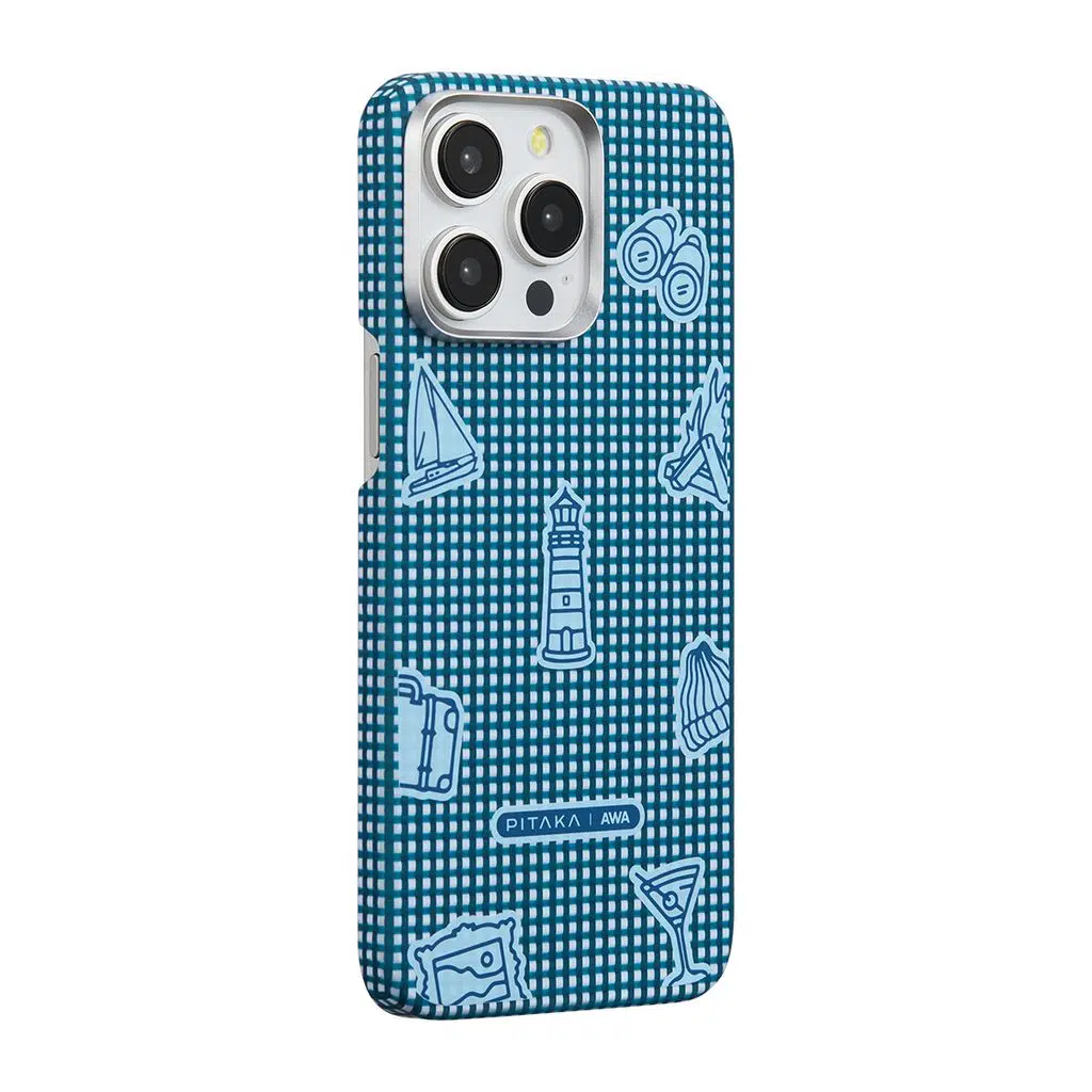 iPhone 15 Pro Kılıf M-safe Şarj Özellikli Awa Tasarımlı 1500D Aramid Fiber Pitaka Ultra-Slim Classic Serisi Ocean Kapak