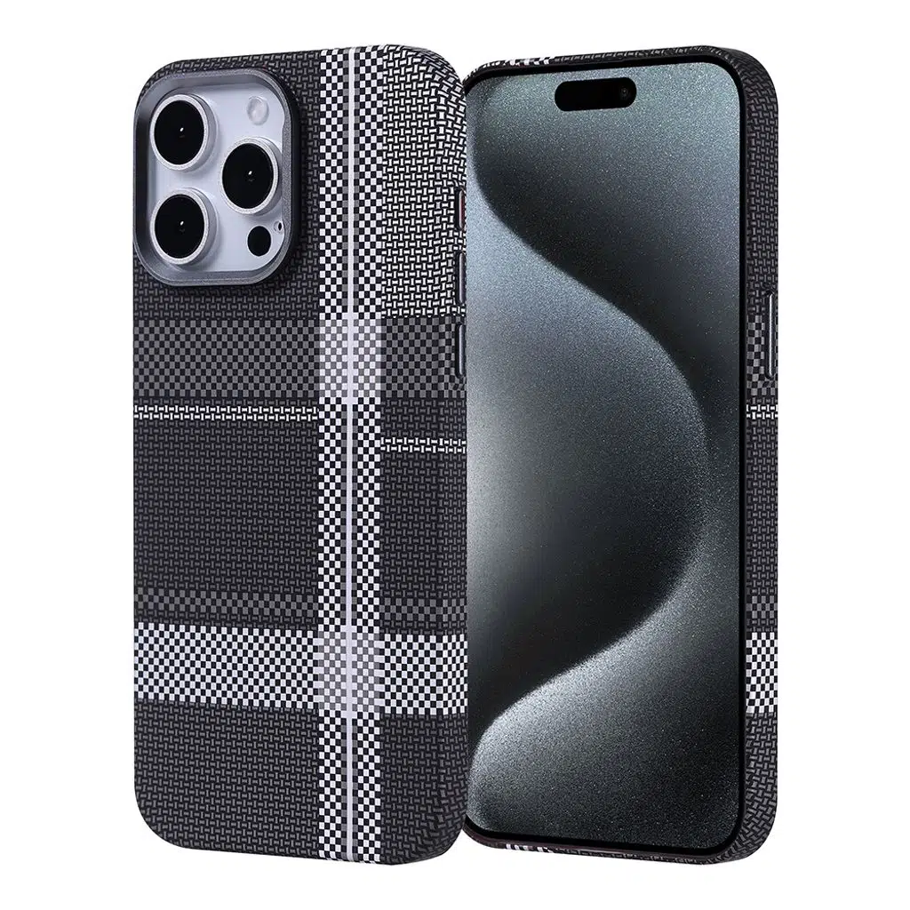 iPhone 15 Pro Kılıf M-safe Şarj Özellikli Karbon Fiber Görünümlü Nekst Kapak