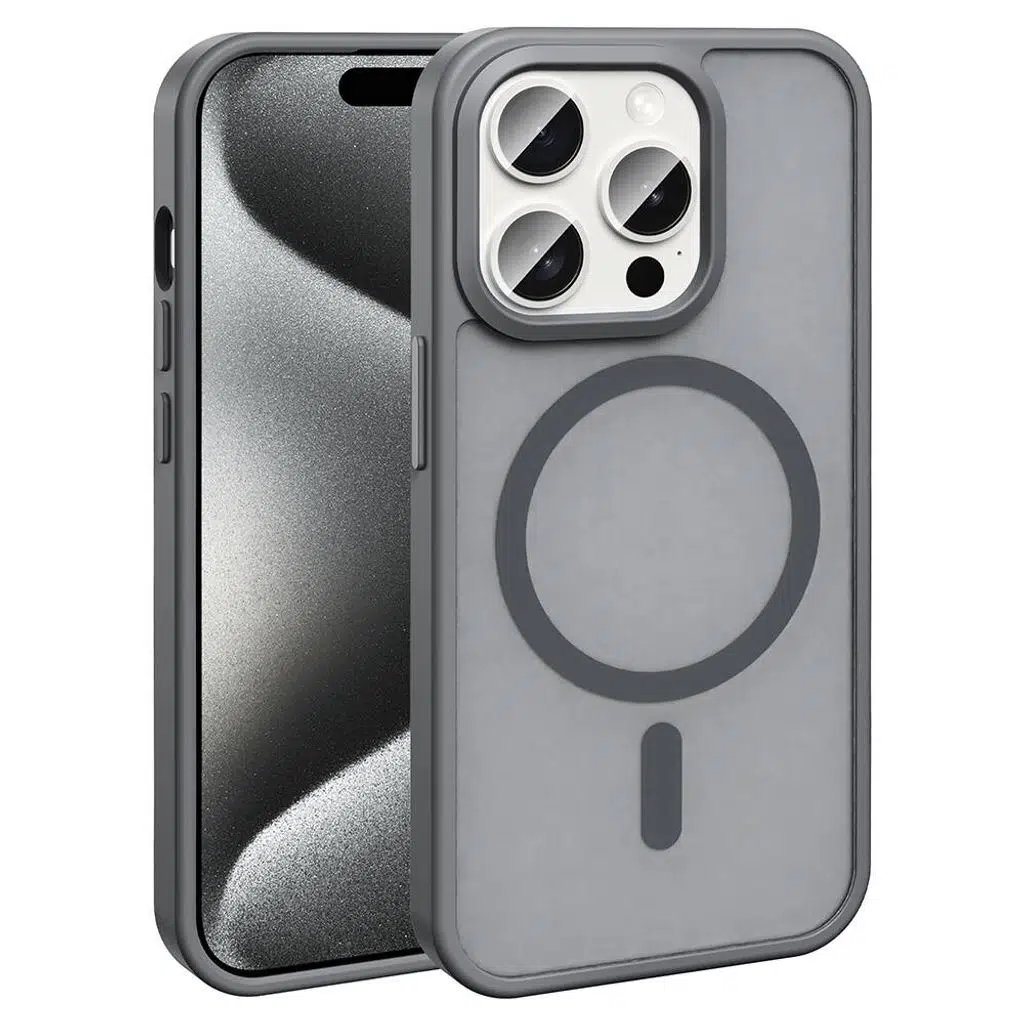 iPhone 15 Pro Kılıf M-safe Şarj Özellikli Mat Arka Yüzey Sio Kapak