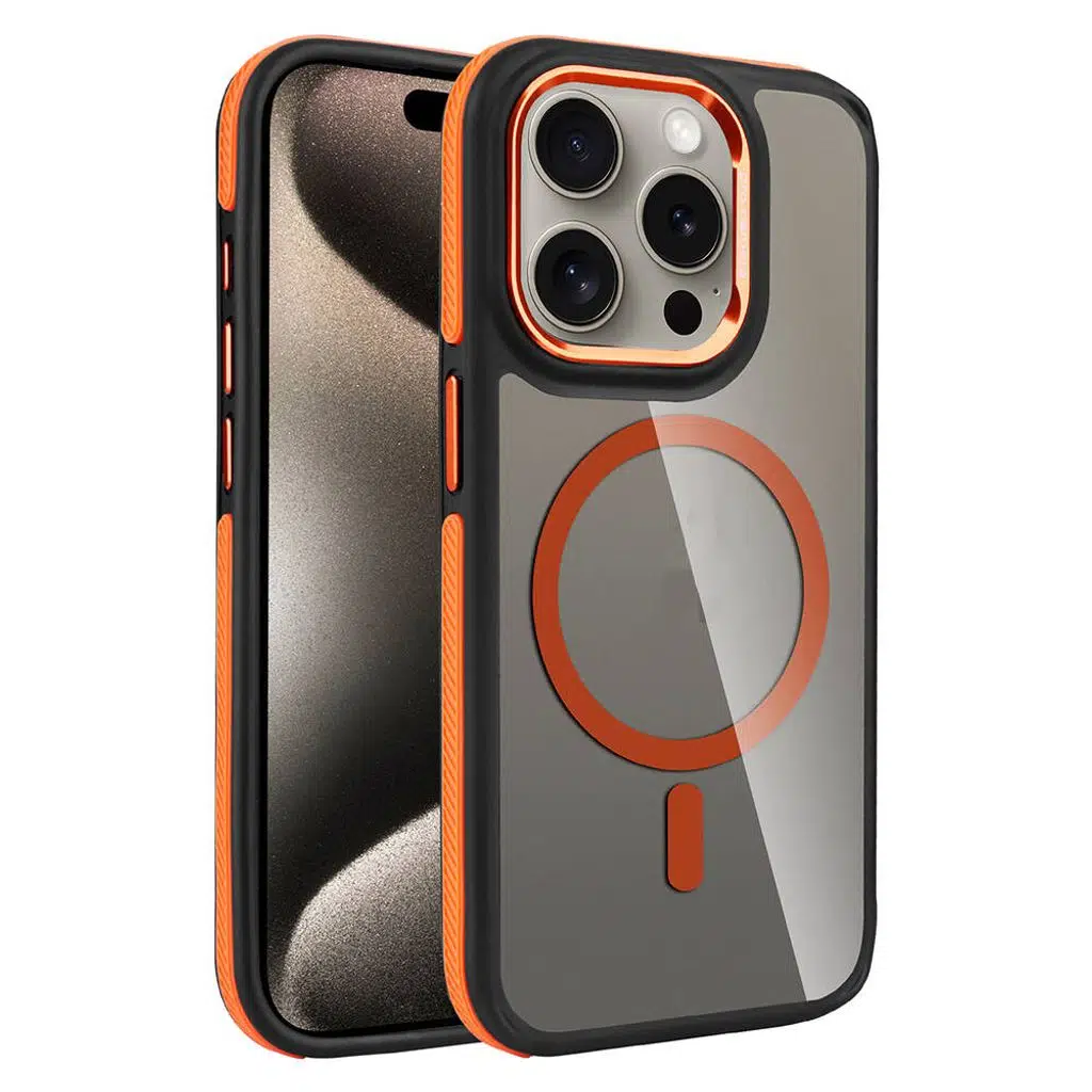 iPhone 15 Pro Kılıf M-safe Şarj Özellikli Mat Görünümlü Solo Kapak