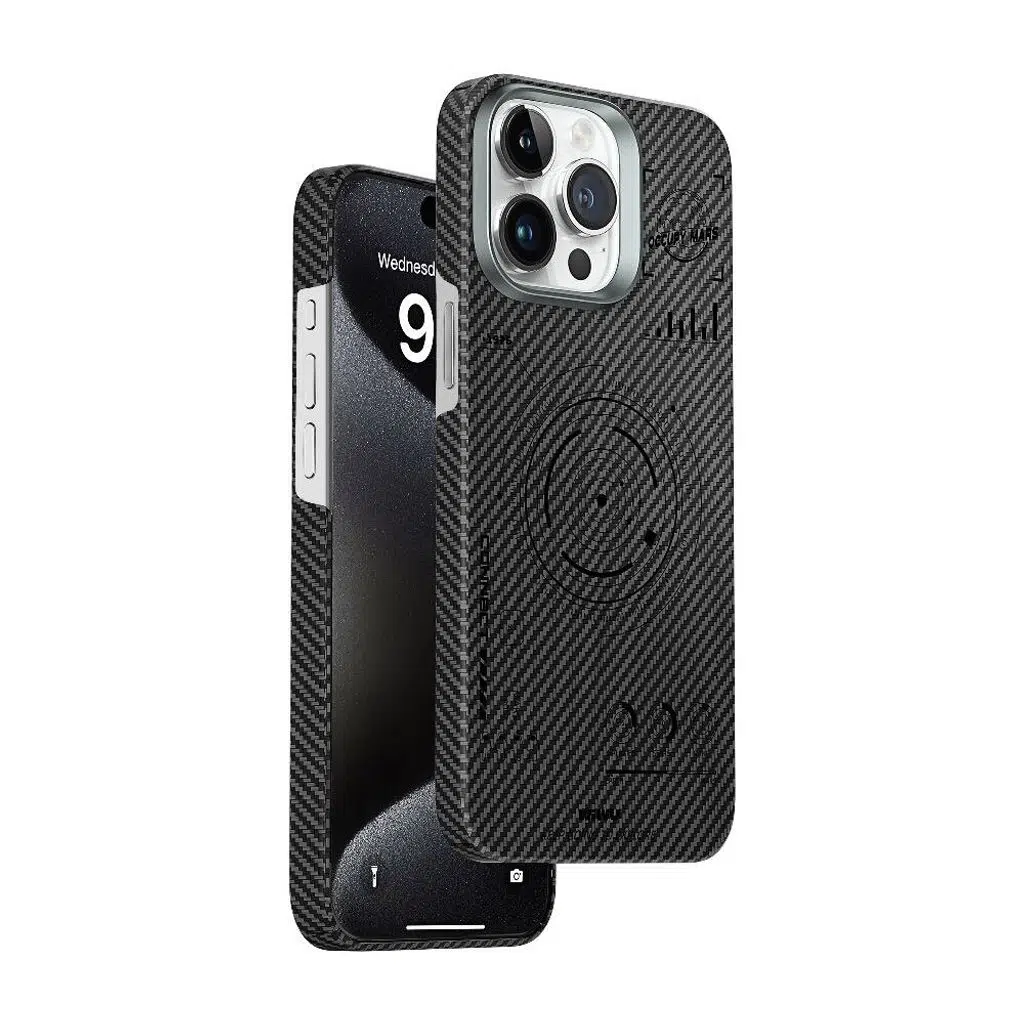 iPhone 15 Pro Max Kılıf Lopard HHX-016 Karbon Fiber 600D Mars Kevlar Kapak