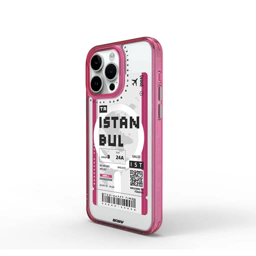 iPhone 15 Pro Max Kılıf M-safe Şarj Özellikli Bilet Desenli Lopard Turkey B Serisi Kapak