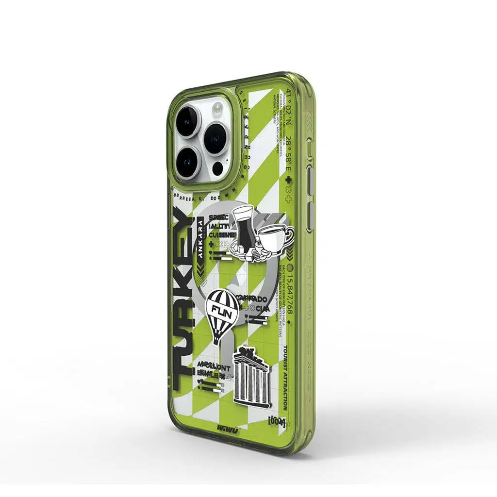 iPhone 15 Pro Max Kılıf M-safe Şarj Özellikli Desenli Lopard Turkey A Serisi Kapak