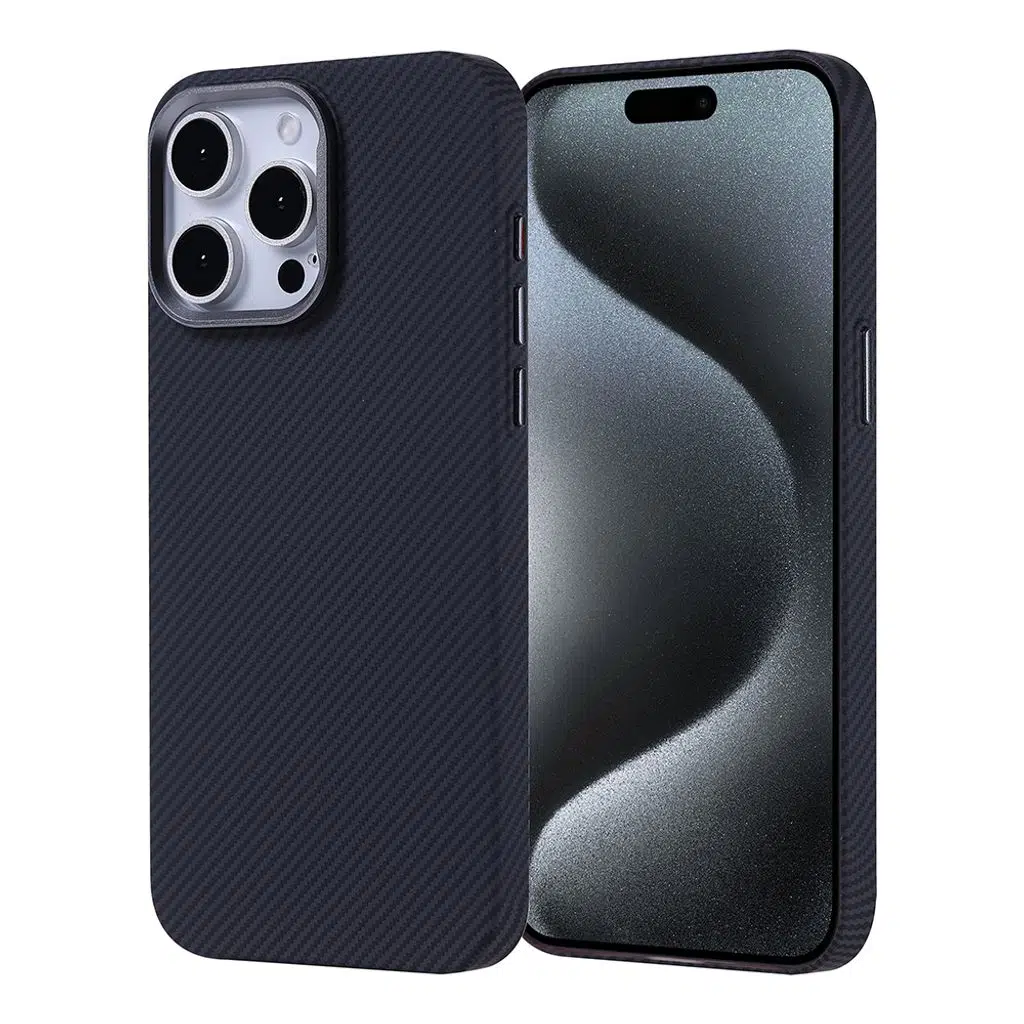 iPhone 15 Pro Max Kılıf M-safe Şarj Özellikli Karbon Fiber Görünümlü Nekst Kapak