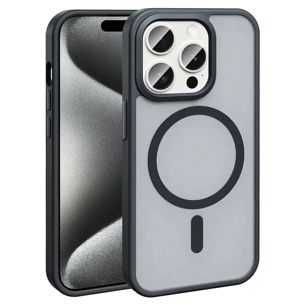 iPhone 15 Pro Max Kılıf M-safe Şarj Özellikli Mat Arka Yüzey Sio Kapak