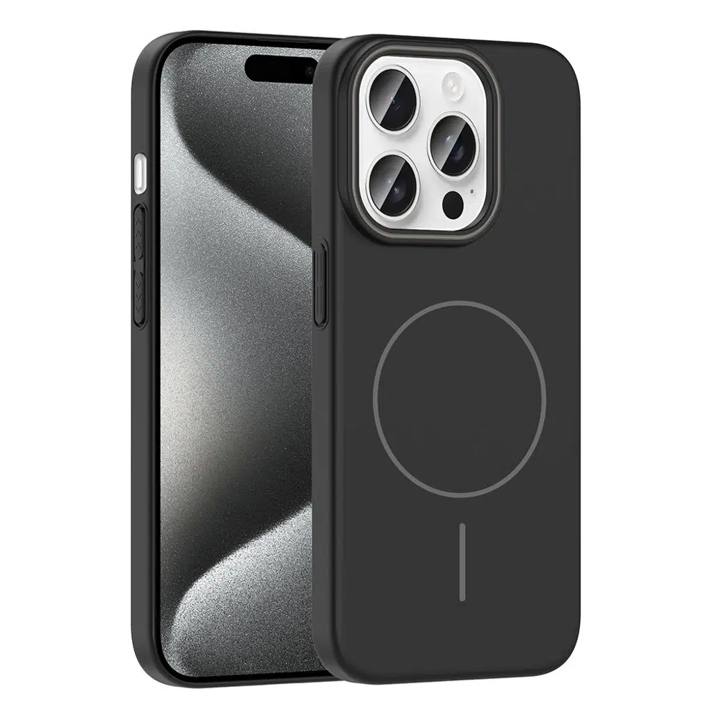 iPhone 15 Pro Max Kılıf M-safe Şarj Özellikli Ruby Sert Kapak