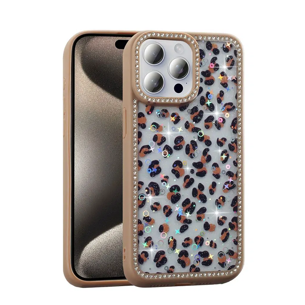 iPhone 15 Pro Max Kılıf Taşlı ve Simli Tasarım Azra Kapak