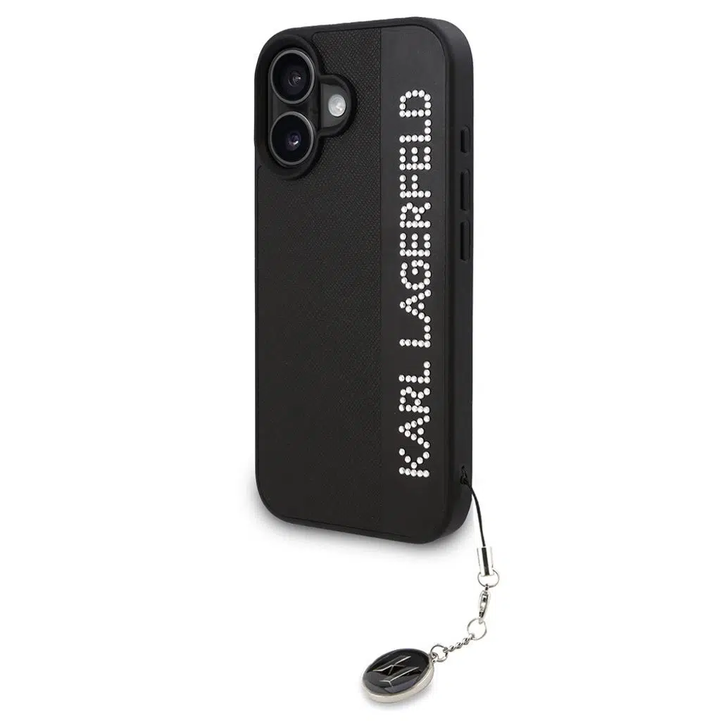iPhone 16 Kılıf Keychain Taşlı KL Saffiano Rhinestones Karl Lagerfeld