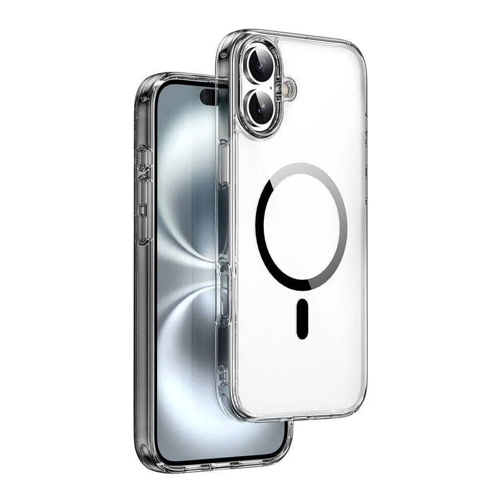 iPhone 16 Kılıf Lopard MCC-101 iShield Pro Serisi M-safe Şarj Özellikli Crystal Sert PC Kapak