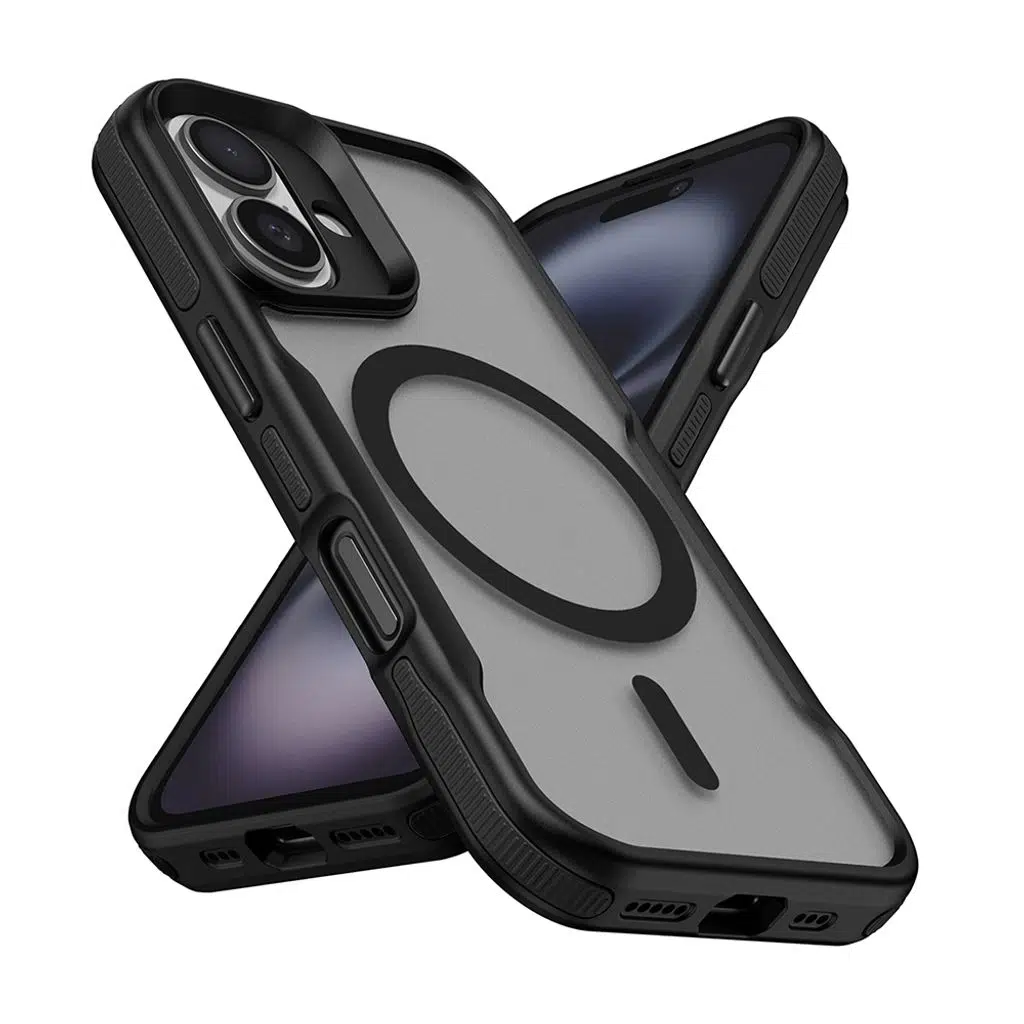 iPhone 16 Kılıf M-safe Şarj Özellikli Renkli Kenar Airbag Şeritli Lamer Kapak