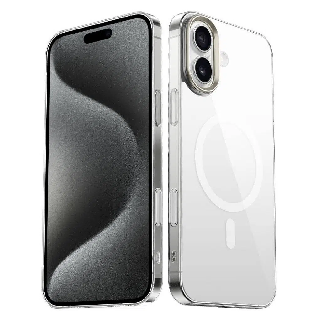 iPhone 16 Kılıf M-safe Şarj Özellikli Şeffaf Cam Arka Yüzey G-Glass Kapak