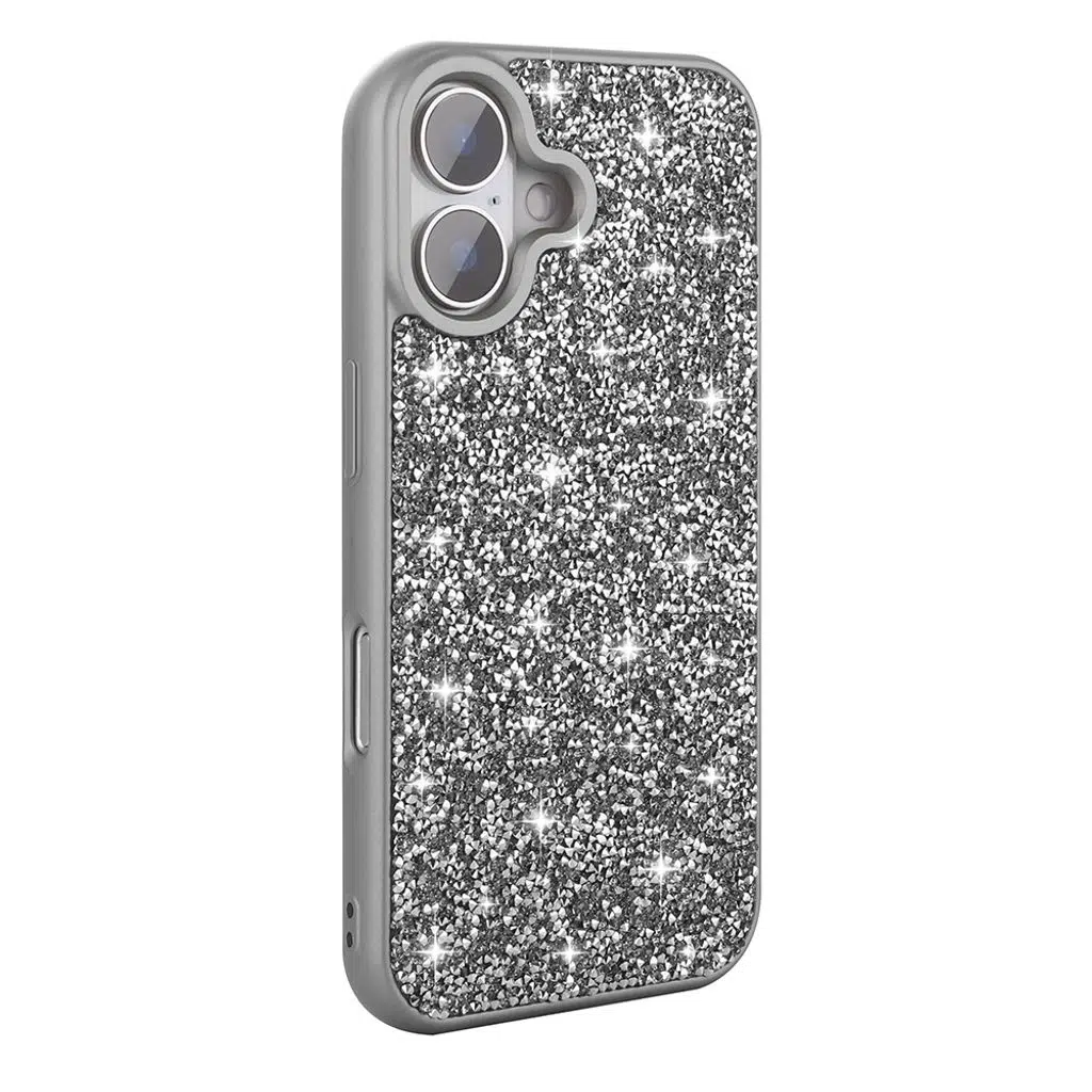 iPhone 16 Kılıf Parlak Taşlı Tasarım Pırlanta Kapak