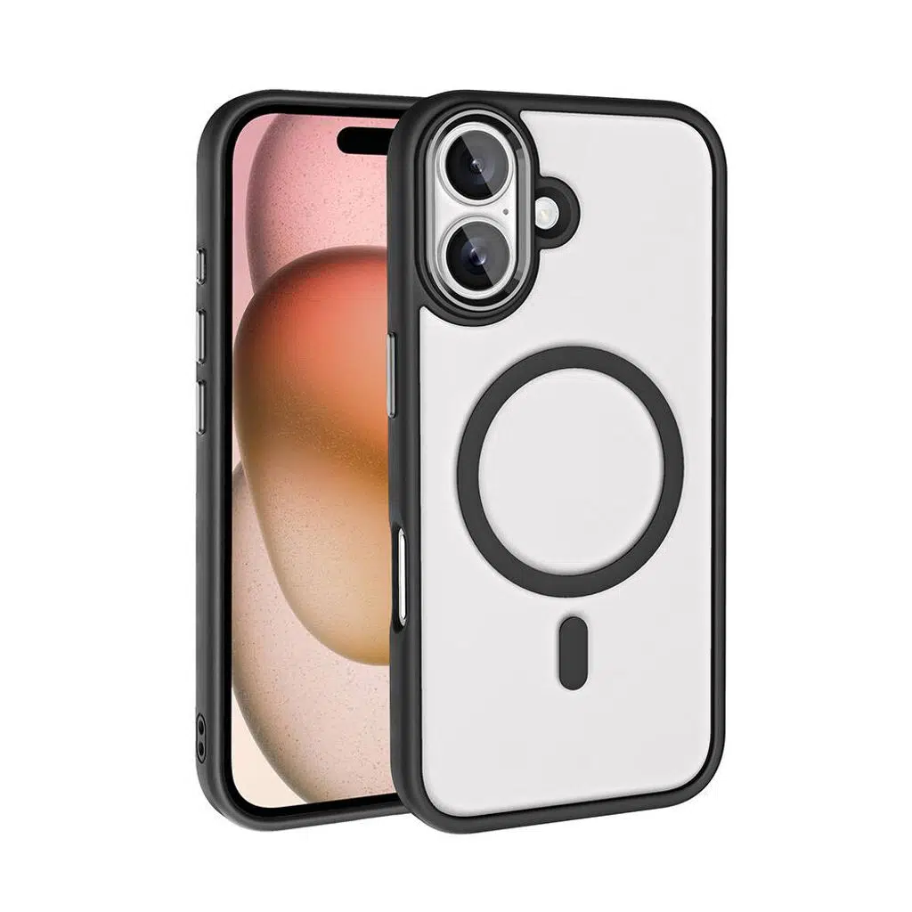 iPhone 16 Kılıf Wireless Şarj Özellikli Krom M-safe Silikon Kapak