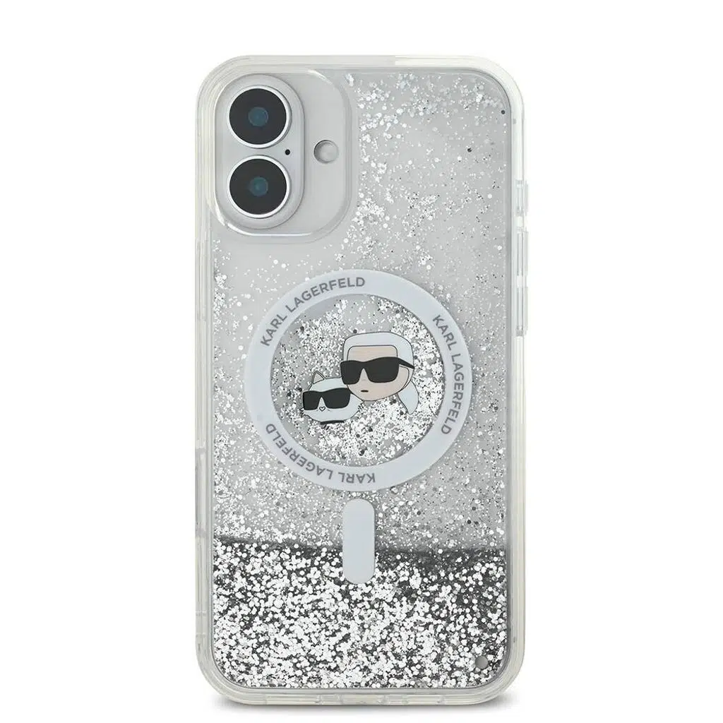 Magsafe Uyumlu Sıvılı Simli K&C Heads iPhone 16 Plus Kılıf