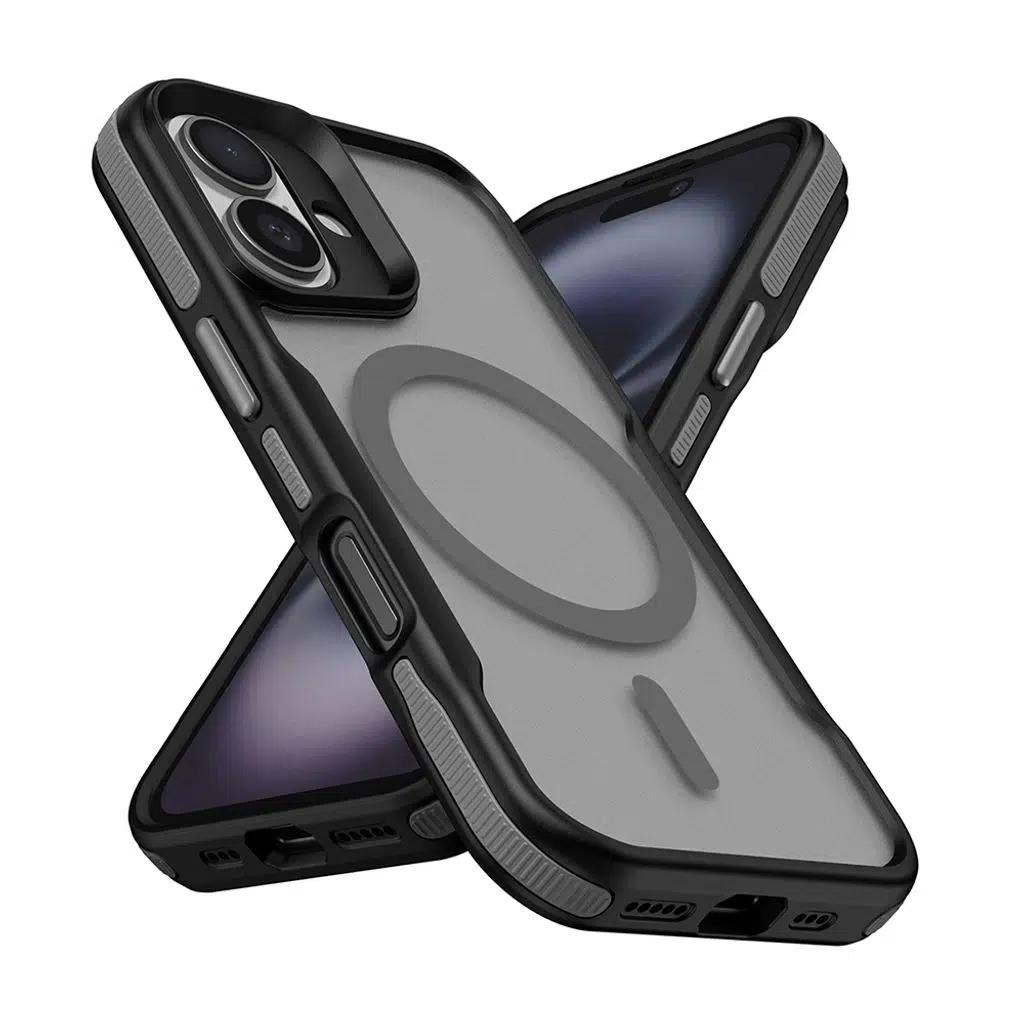 iPhone 16 Plus Kılıf M-safe Şarj Özellikli Renkli Kenar Airbag Şeritli Lamer Kapak