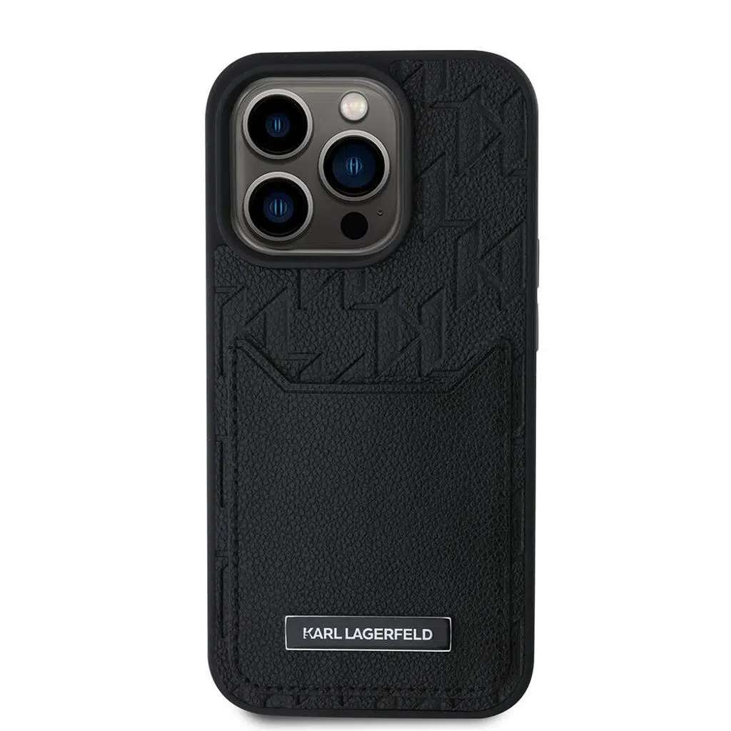 Sıcak Damgalı Elongated iPhone 16 Pro Kartlıklı Monogram Logo Kılıf