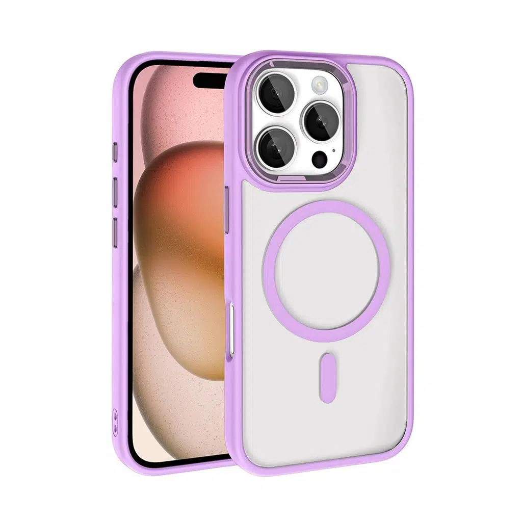 iPhone 16 Pro Kılıf Wireless Şarj Özellikli Krom M-safe Silikon Kapak