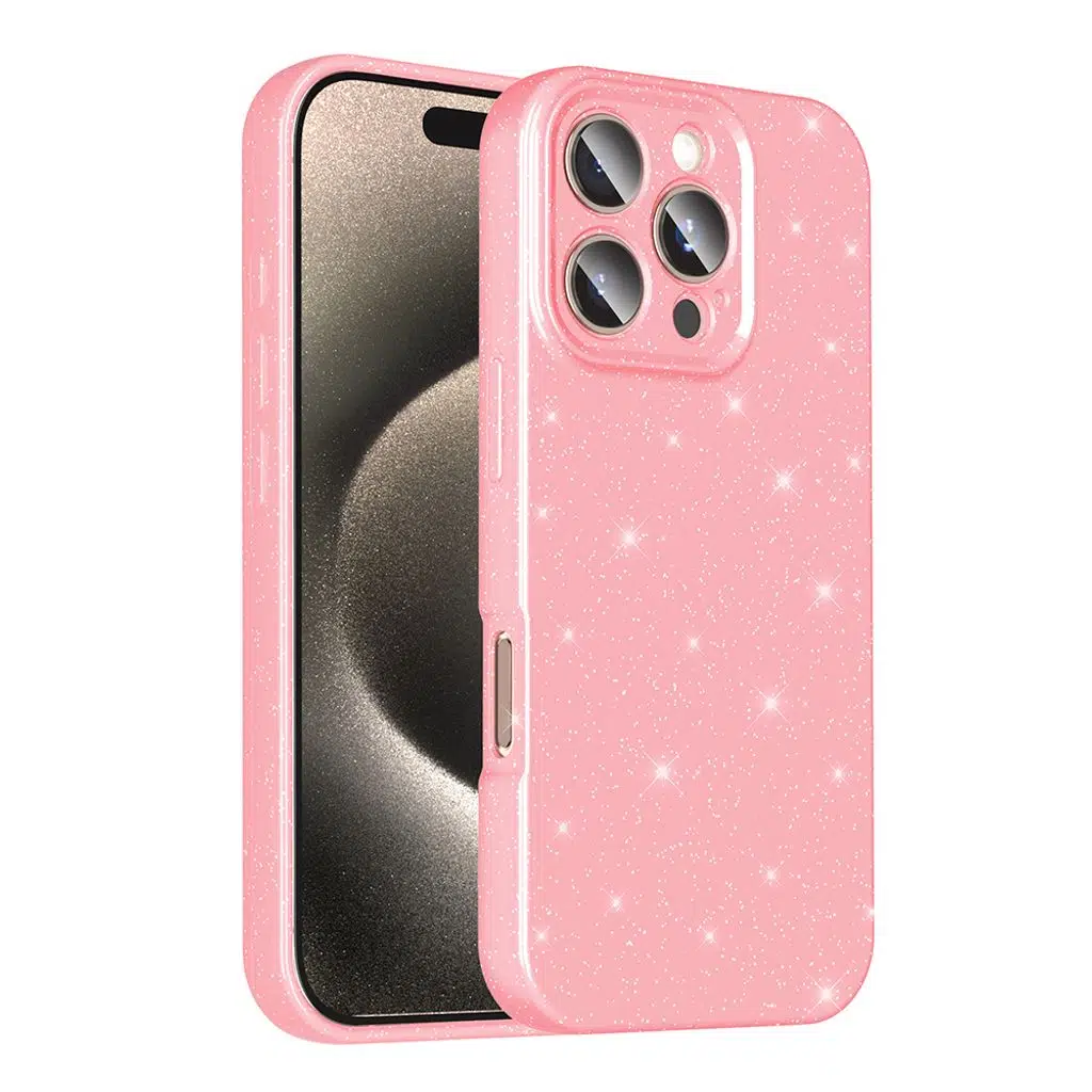 iPhone 16 Pro Max Kılıf Kamera Korumalı Simli Lüks Koton Kapak